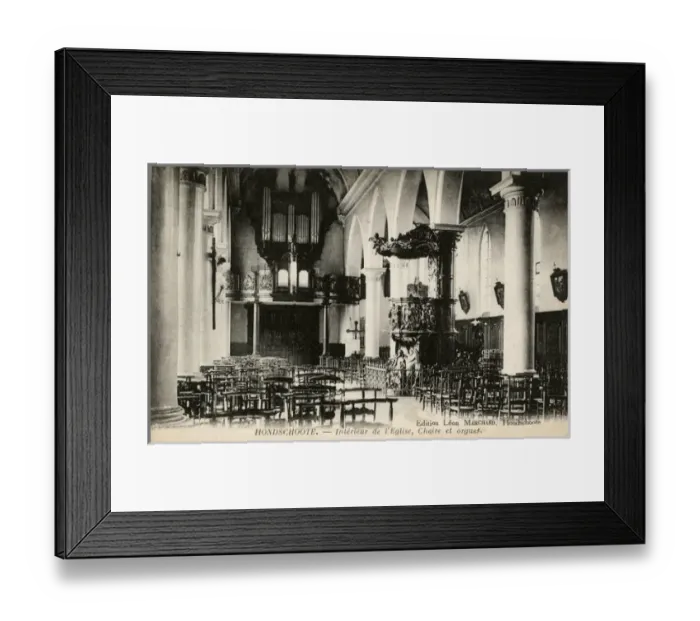 Framed Print : Hondschoote, France - Interior of a church