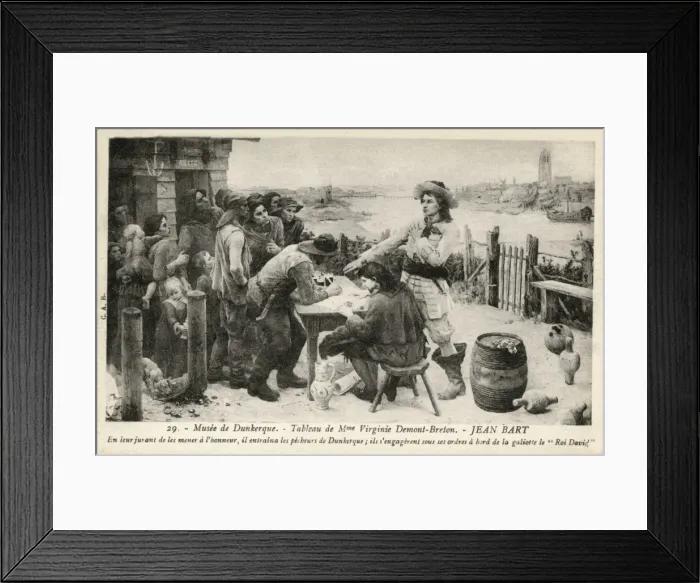 Framed Print : Jean Bart leads fishermen into battle Framed Print : Jean Bart leads fishermen into battle
