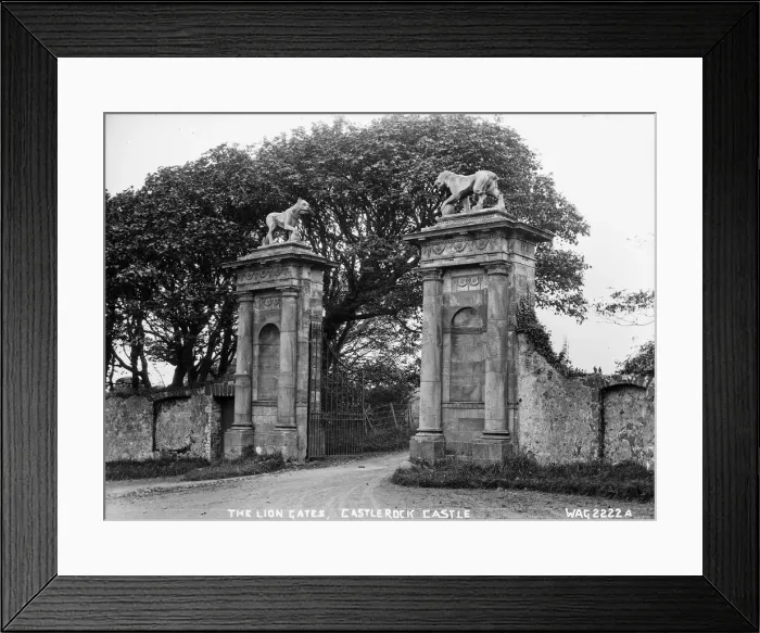 Framed Print : Lion Gates, Castlerock Castle Framed Print : Lion Gates, Castlerock Castle