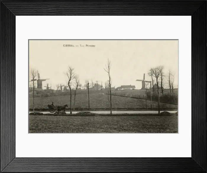 Framed Print : Cassel, France - fields and windmills Framed Print : Cassel, France - fields and windmills