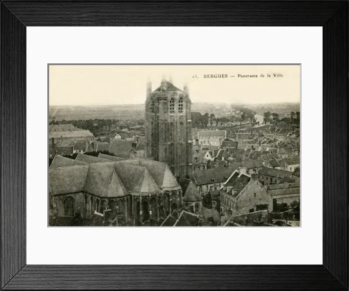 Framed Print : Bergues, France - rooftop view of the town Framed Print : Bergues, France - rooftop view of the town