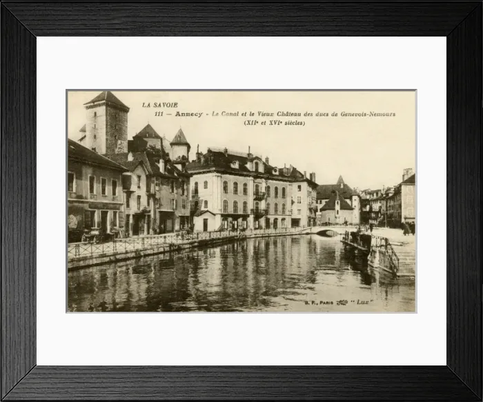 Framed Print : Annecy, France - canal and castle Framed Print : Annecy, France - canal and castle