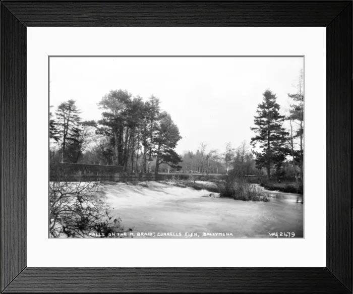 Framed Print : Falls on the R. Braid, Currels Glen, Ballymena Framed Print : Falls on the R. Braid, Currels Glen, Ballymena