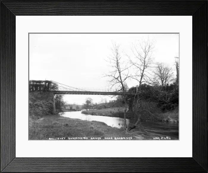 Framed Print : Ballievey Suspension Bridge near Banbridge Framed Print : Ballievey Suspension Bridge near Banbridge