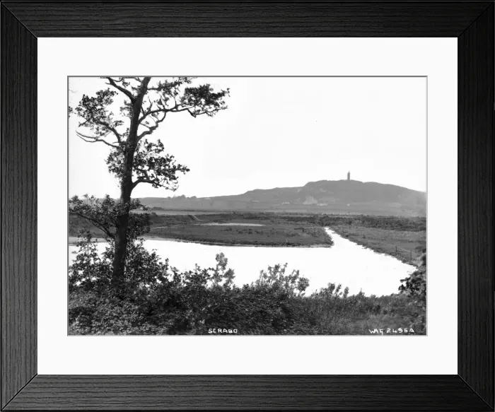Framed Print : Scrabo - a view of the tower with water in the foreground Framed Print : Scrabo - a view of the tower with water in the foreground