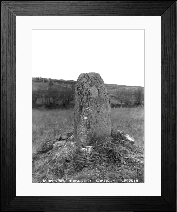 Framed Print : Ogham Stone, Aghascreorgh, Cookstown Framed Print : Ogham Stone, Aghascreorgh, Cookstown