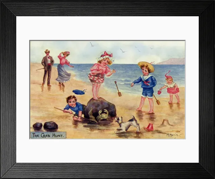 Framed Print : Seashore. Hunting for crabs Framed Print : Seashore. Hunting for crabs