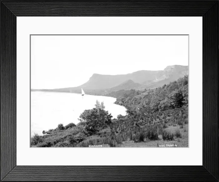 Framed Print : Glencar - a view of rugged coastline, with retouched boat Framed Print : Glencar - a view of rugged coastline, with retouched boat