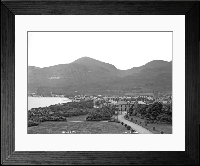 Framed Print : Newcastle - a view looking down on the town with the Mournes as the backdrop Framed Print : Newcastle - a view looking down on the town with the Mournes as the backdrop