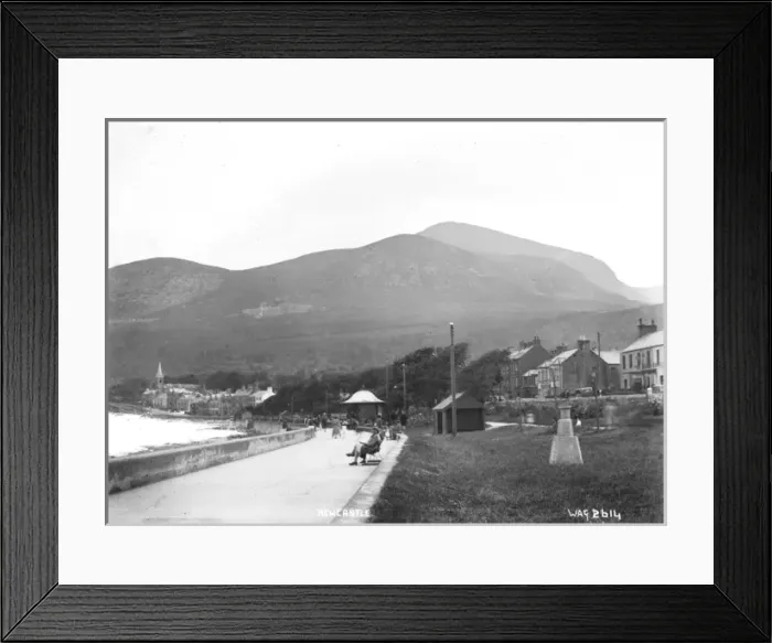 Framed Print : Newcastle - a view along the promenade, with people sitting Framed Print : Newcastle - a view along the promenade, with people sitting