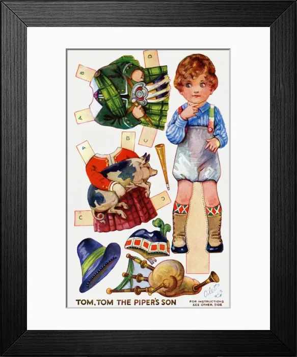 Framed Print : Dressing doll. Tom, Tom the Pipers Son Framed Print : Dressing doll. Tom, Tom the Pipers Son