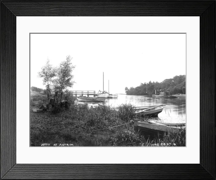 Framed Print : Jetty and Boats at Antrim Framed Print : Jetty and Boats at Antrim