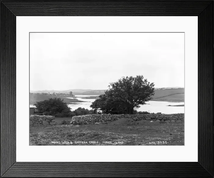 Framed Print : Monks Walk and Sketterick Castle, Mahee Island Framed Print : Monks Walk and Sketterick Castle, Mahee Island