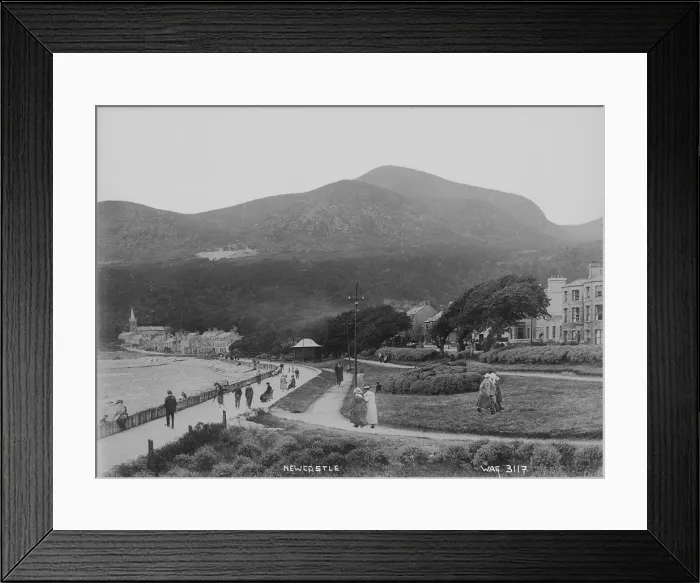 Framed Print : Newcastle - a view of the promenade beside the beach walk with people walking Framed Print : Newcastle - a view of the promenade beside the beach walk with people walking