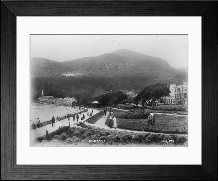 Framed Print : Newcastle - a view of the promenade beside the beach walk with people walking Framed Print : Newcastle - a view of the promenade beside the beach walk with people walking