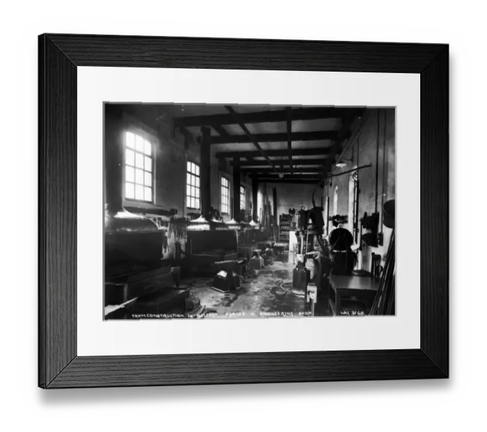 Framed Print : Tram Construction at Belfast, for ges in Engineering Shop Framed Print : Tram Construction at Belfast, for ges in Engineering Shop