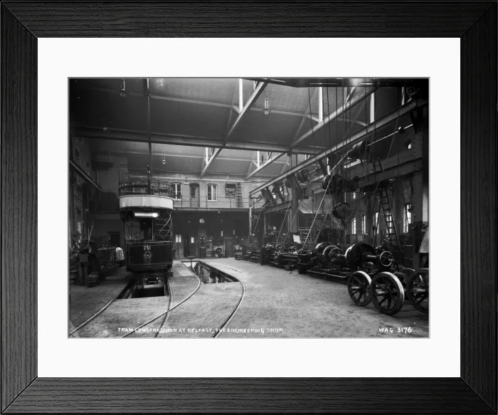 Framed Print : Tram Construction at Belfast, the Engineering Shop Framed Print : Tram Construction at Belfast, the Engineering Shop