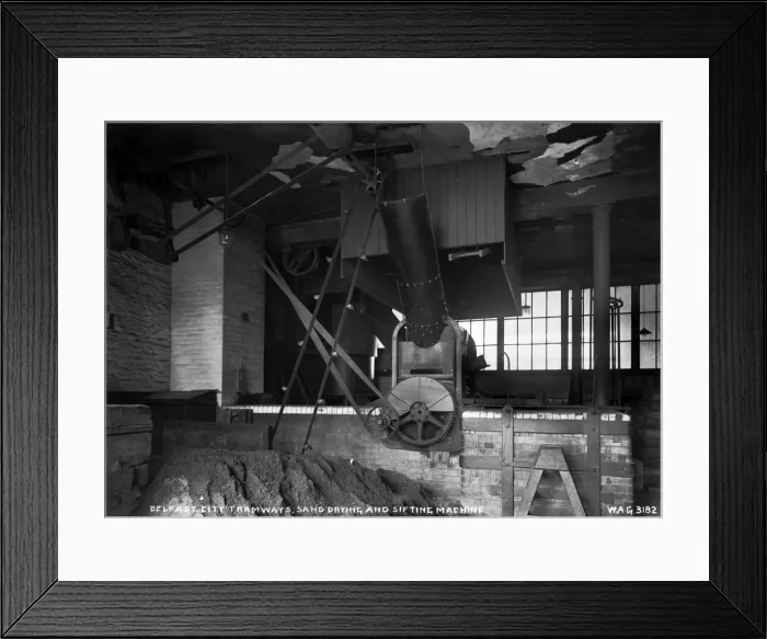 Framed Print : Belfast City Tramways, Sand Drying and Sifting Machine Framed Print : Belfast City Tramways, Sand Drying and Sifting Machine
