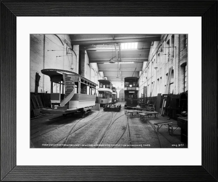 Framed Print : Tram Construction at Belfast, New Cars Approaching Completio Framed Print : Tram Construction at Belfast, New Cars Approaching Completio