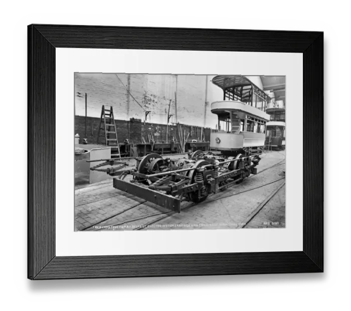 Framed Print : Tram Construction at Belfast, Electro-Motor Carriage and Tra Framed Print : Tram Construction at Belfast, Electro-Motor Carriage and Tra