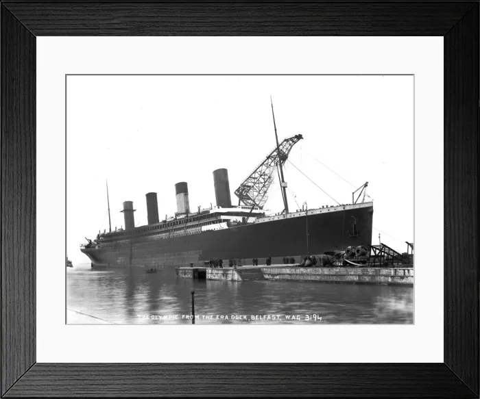 Framed Print : The Olympic from the Era Dock, Belfast Framed Print : The Olympic from the Era Dock, Belfast