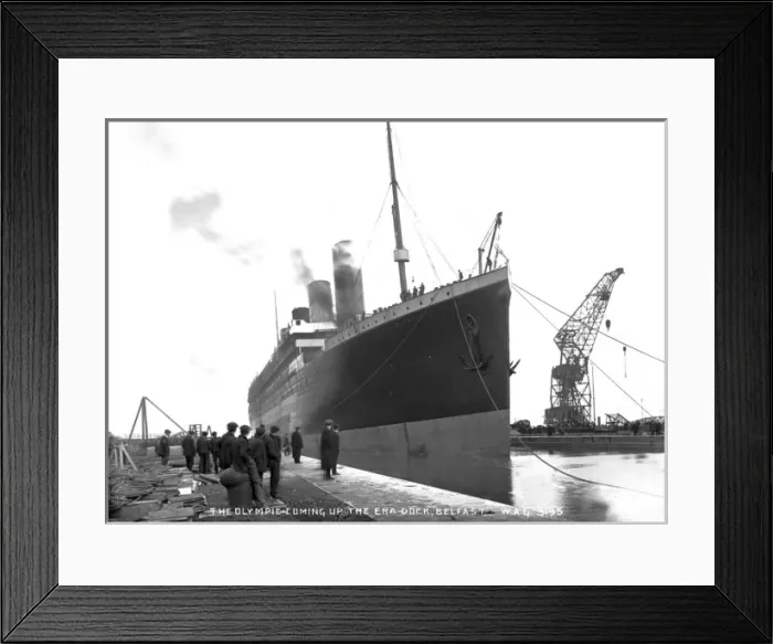 Framed Print : The Olympic Coming Up the Era Dock, Belfast Framed Print : The Olympic Coming Up the Era Dock, Belfast