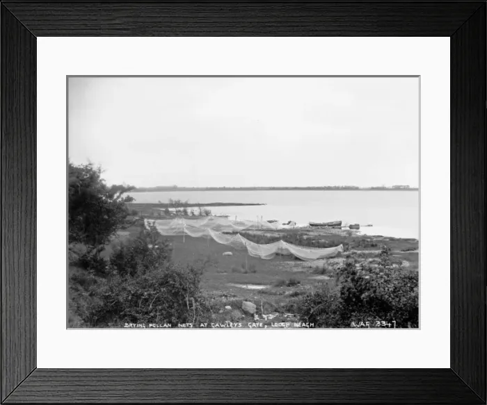 Framed Print : Drying Pollan Nets at Gawleys Gate, Lough Neagh Framed Print : Drying Pollan Nets at Gawleys Gate, Lough Neagh
