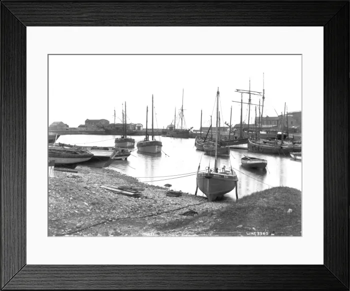 Framed Print : Kilkeel - a view of the fishing boats and the harbour buildings in the background Framed Print : Kilkeel - a view of the fishing boats and the harbour buildings in the background