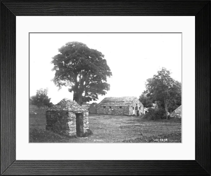 Framed Print : Struel - a view of the stone buildings at the Holy Wells at Struel Framed Print : Struel - a view of the stone buildings at the Holy Wells at Struel