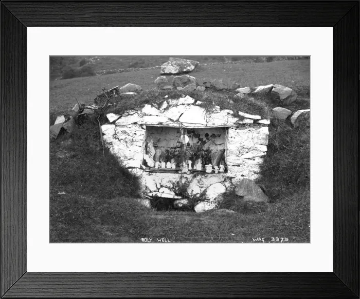 Framed Print : Holy Well - a view of the front of the Well with a religious display Framed Print : Holy Well - a view of the front of the Well with a religious display