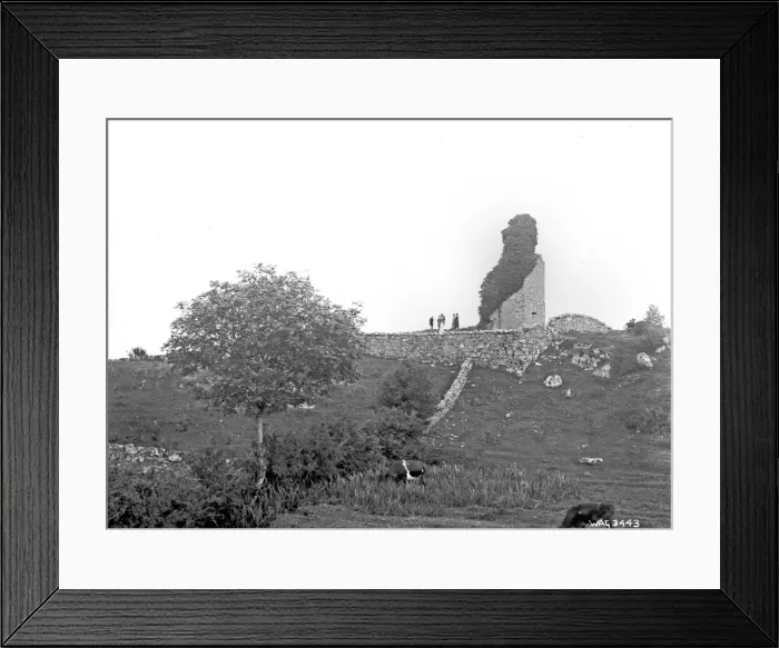 Framed Print : Derelict castle with people standing beside the tower stump Framed Print : Derelict castle with people standing beside the tower stump