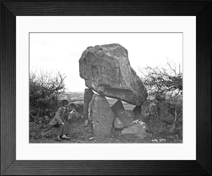 Framed Print : A view of the photographer to the left of a Cromlech or Dolm Framed Print : A view of the photographer to the left of a Cromlech or Dolm