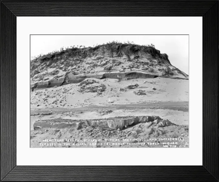 Framed Print : Prehistoric Hearths, Dundrum, Typical Section, Old Land Surf Framed Print : Prehistoric Hearths, Dundrum, Typical Section, Old Land Surf