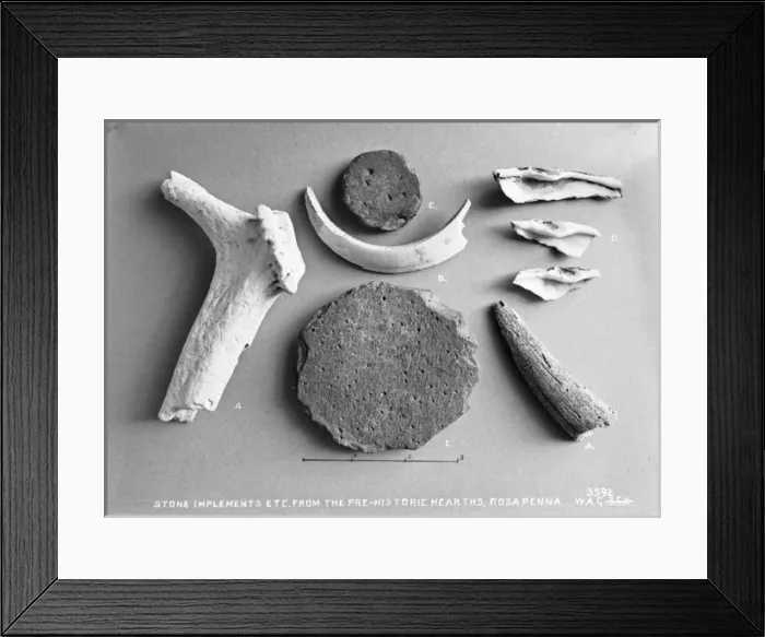 Framed Print : Stone Implements Etc. from the Pre-Historic Hearths, Rosapen Framed Print : Stone Implements Etc. from the Pre-Historic Hearths, Rosapen