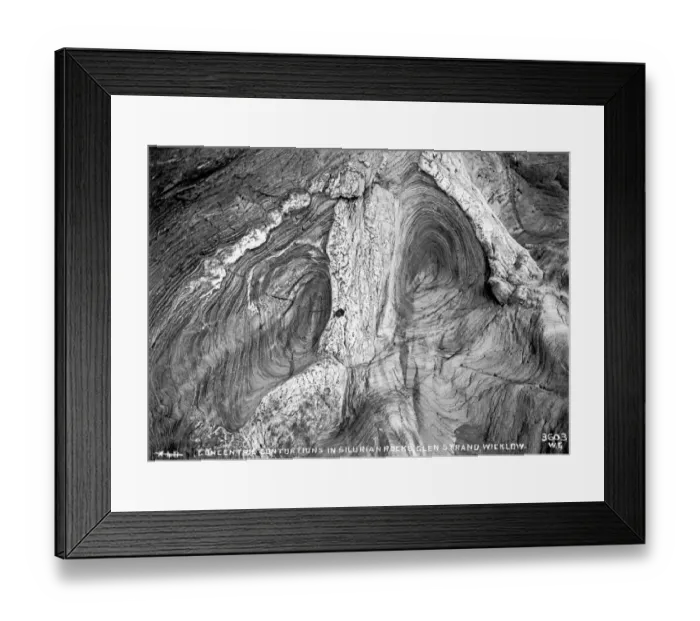Framed Print : Concentric Contortions in Silurian Rocks, Glen Strand, Wickl Framed Print : Concentric Contortions in Silurian Rocks, Glen Strand, Wickl