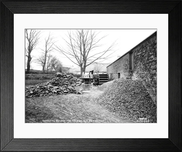 Framed Print : Breaking Basalt for Road Metal, Co. Antrim Framed Print : Breaking Basalt for Road Metal, Co. Antrim