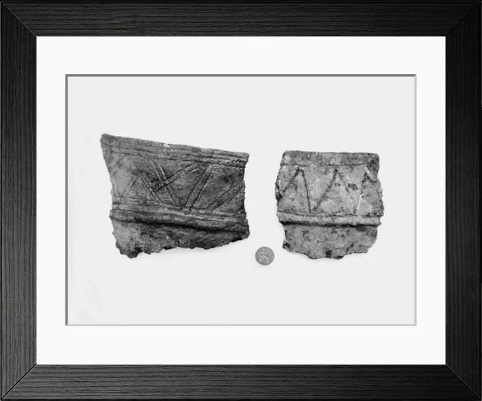 Framed Print : A view of fragment of burial urns, Ballyrainey, Comber Framed Print : A view of fragment of burial urns, Ballyrainey, Comber