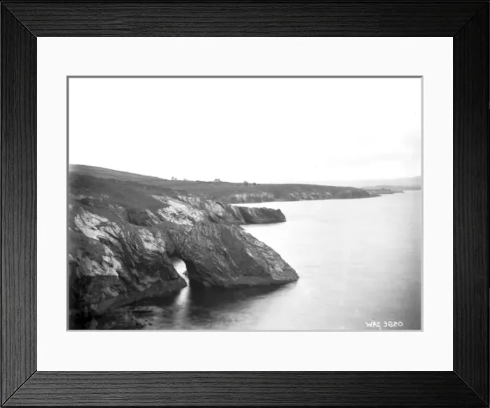 Framed Print : View of an unidentified coastal scene showing an eroded coas Framed Print : View of an unidentified coastal scene showing an eroded coas