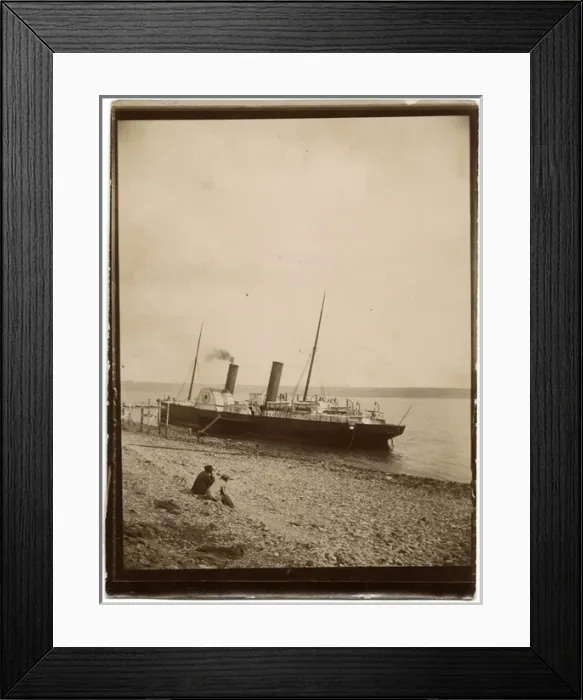 Framed Print : Paddle Steamer moored at Saint Marc, France awaiting tide