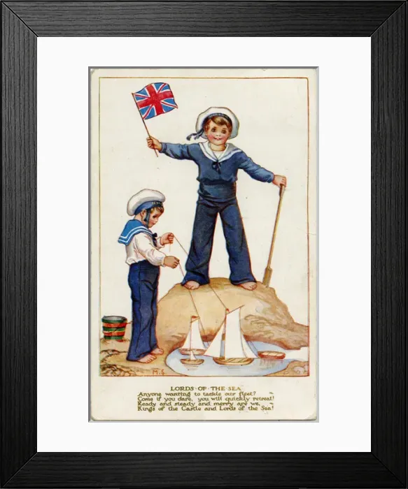 Framed Print : Lords of the Sea - WW1 Patriotic Propaganda Postcard Framed Print : Lords of the Sea - WW1 Patriotic Propaganda Postcard