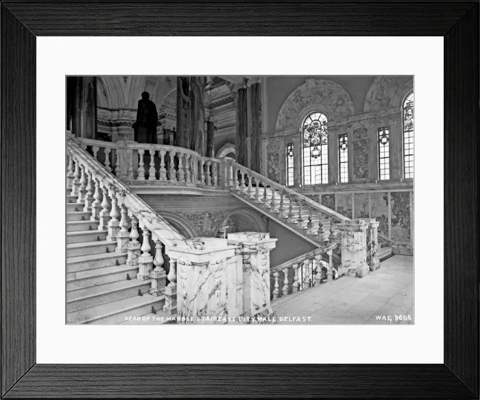 Framed Print : Head of the Marble Staircase, City Hall Belfast Framed Print : Head of the Marble Staircase, City Hall Belfast