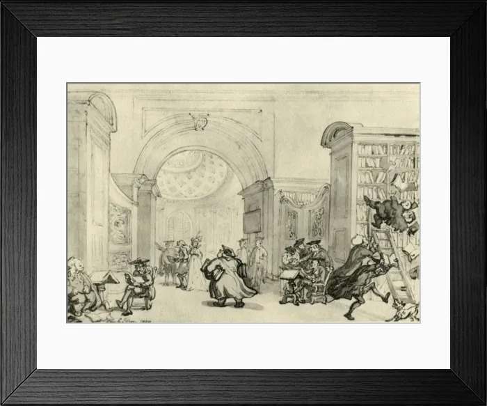 Framed Print : Watercolour: West Room Old Library - Cambridge Framed Print : Watercolour: West Room Old Library - Cambridge
