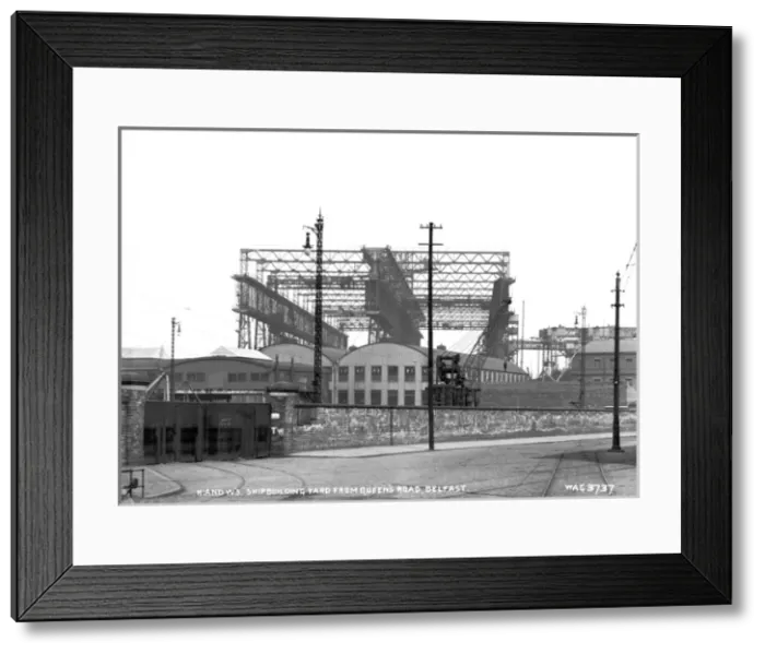 Framed Print : H. and W S. Shipbuilding Yard from Queens Road, Belfast Framed Print : H. and W S. Shipbuilding Yard from Queens Road, Belfast