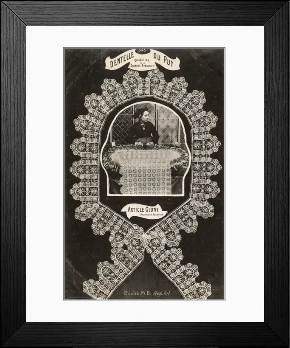 Framed Print : French Lacemaker working on a large-scale piece Framed Print : French Lacemaker working on a large-scale piece