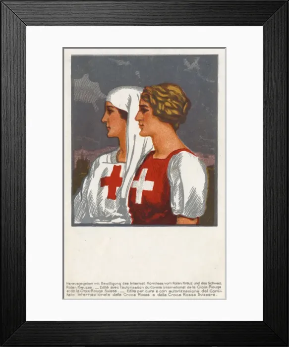 Framed Print : Swiss Red Cross Nurses Framed Print : Swiss Red Cross Nurses