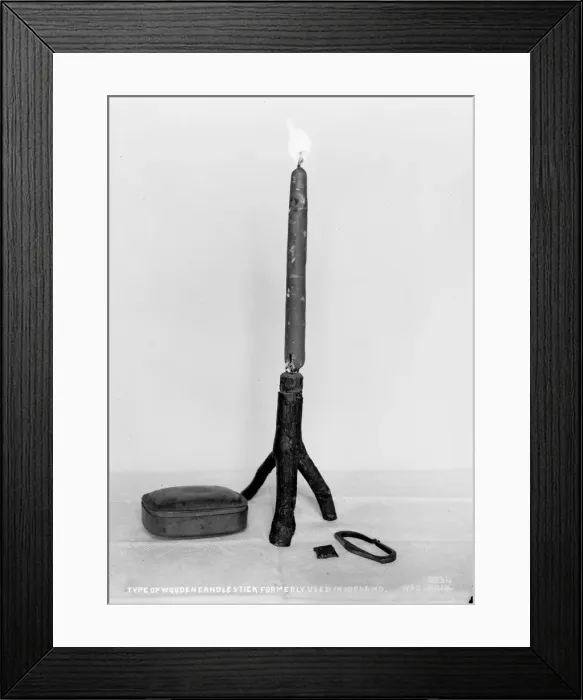 Framed Print : Type of Wooden Candle Stick for mally used in Ireland Framed Print : Type of Wooden Candle Stick for mally used in Ireland