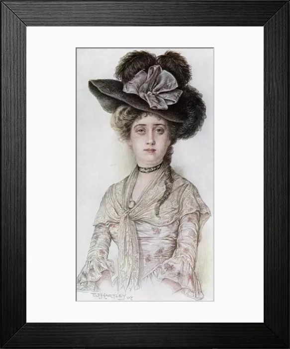 Framed Print : Girl in a feathered hat Framed Print : Girl in a feathered hat