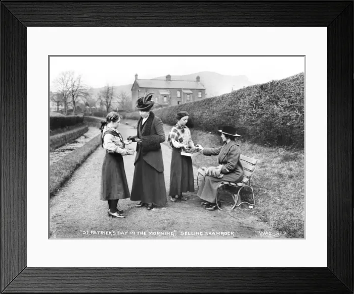 Framed Print : St Patricks Day in the Morning, Selling Shamrock Framed Print : St Patricks Day in the Morning, Selling Shamrock
