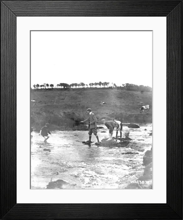 Framed Print : Boys playing in the shallows of the River Bush Framed Print : Boys playing in the shallows of the River Bush