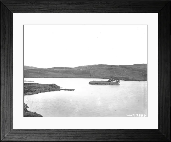 Framed Print : A Crannogue or island in the Lough, Fair Head, Ballycastle Framed Print : A Crannogue or island in the Lough, Fair Head, Ballycastle